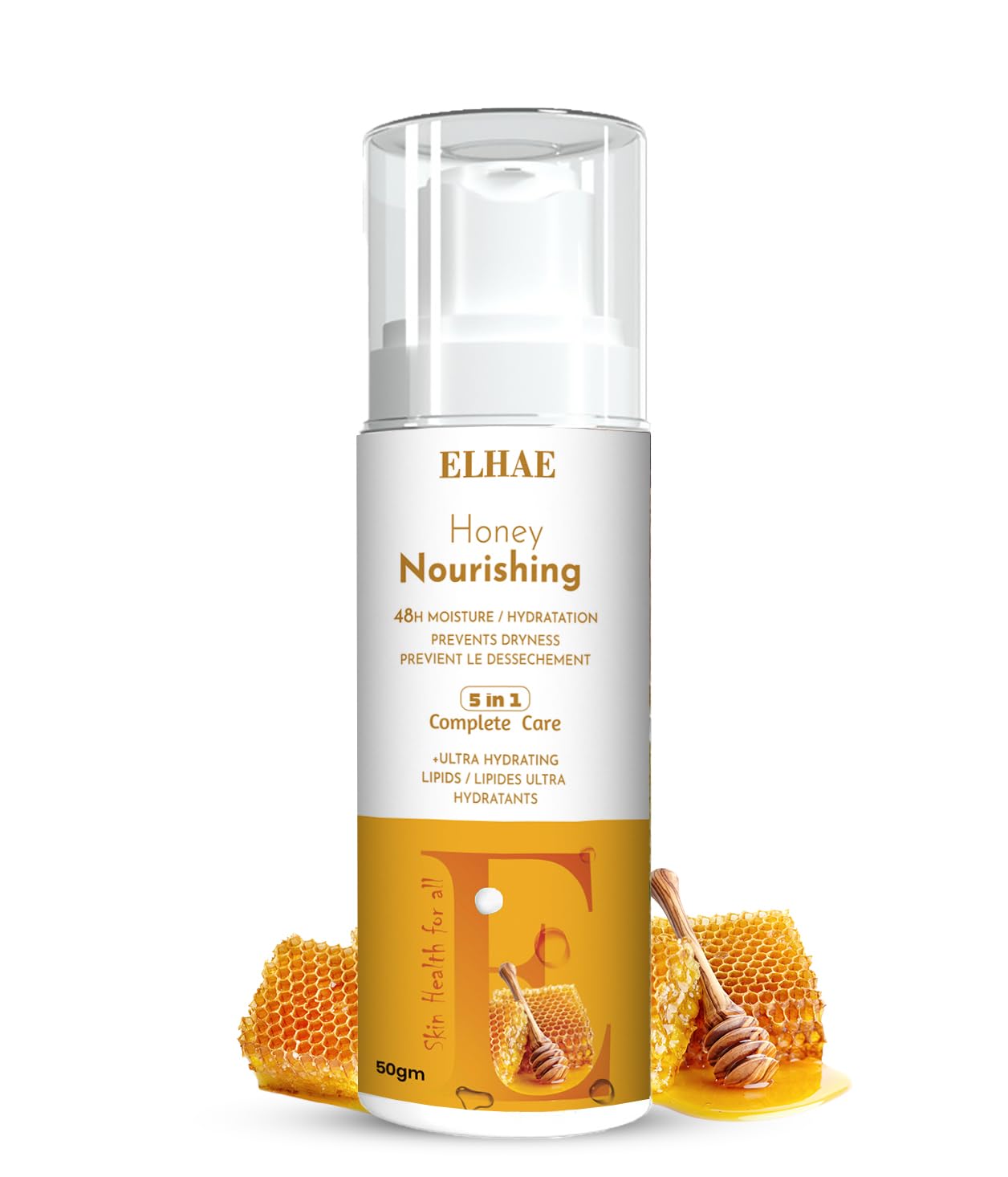 ELHAE Original Scent Dry Skin Lotion, Body and Hand Moisturizer for Long Lasting Skin Hydration, with HYDRALUCENCE blend and Honey Essence 50ml