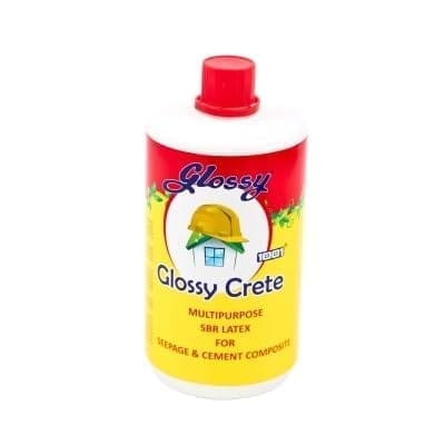 1001 Glossy Crete -URP, SBR Latex for Seepage and Cement Composite, Bonding Agent, Repair of Mortars and Cement Screeds for Waterproofing and for Polymer Concrete, Ratio 2:1-1 Kg.