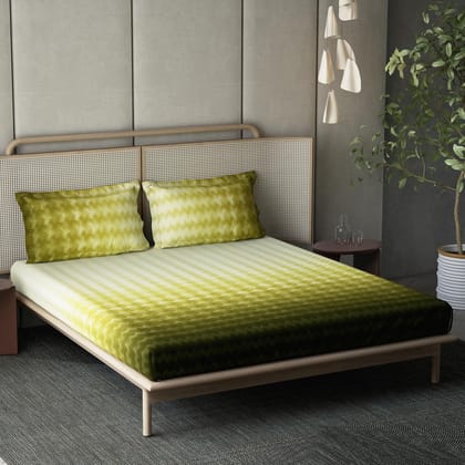 DDECOR - Esteem Ombre Collection 100% Cotton Abstract Pattern 210TC Super King |274 CM X 274 CM| Green
