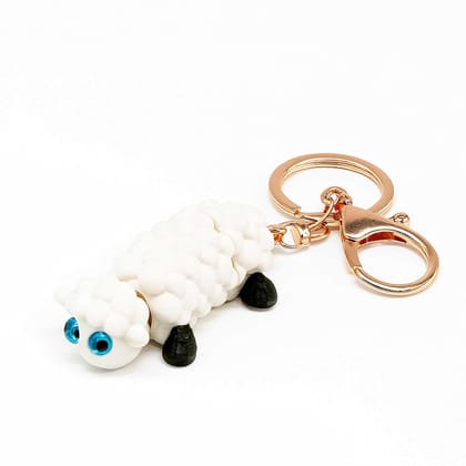 Vinglits Farm Buddies 3D Printed Keychains – Articulated Animal Toys, Pocket-Friendly Keyrings, Stress Relief Desk Toy for Kids & Adults (Mimi – The Sheep, Medium)