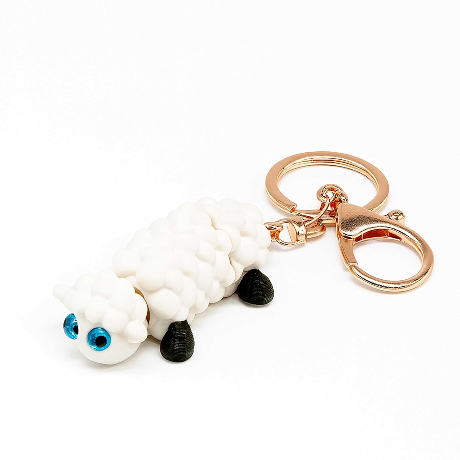 Vinglits Farm Buddies 3D Printed Keychains – Articulated Animal Toys, Pocket-Friendly Keyrings, Stress Relief Desk Toy for Kids & Adults (Mimi – The Sheep, Medium)