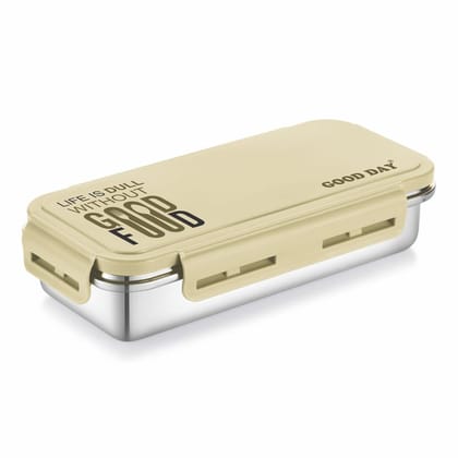 Good Day Passion Stainless Steel Lunch Box with Airtight Lid, 1 Piece, (600ml+150ml), Green