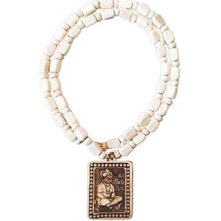 Bageshwar Dham Tulsi Mala Hanuman Ji Wood Locket 100% Original Beads Wood Chain Wood Necklace