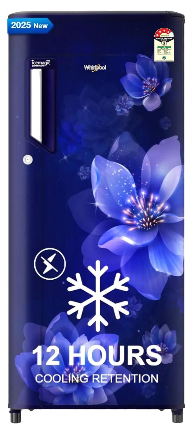 Whirlpool 192 L 4 Star Icemagic Powercool Direct-Cool Single Door Refrigerator (215 IMPC PRM 4S SAPPHIRE MULIA-Z) Whirlpool 192 L 4 Star Icemagic Powercool Direct-Cool Single Door Refrigerator (215 IMPC PRM 4S SAPPHIRE MULIA-Z) - SAPPHIRE PEONY- 2026 Mod