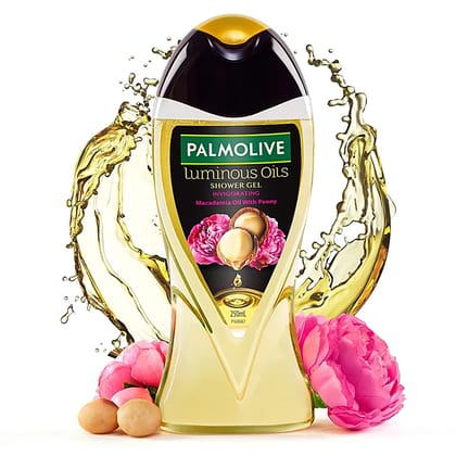 Palmolive Macadamia Oil & Peony Flower Luminous Oils Invigorating Moisturizing Shower Gel, 250 Ml