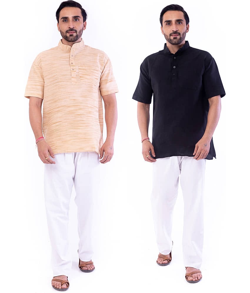 DESHBANDHU DBK - Muticolor Cotton Men's Regular Kurta ( Pack of 2 )