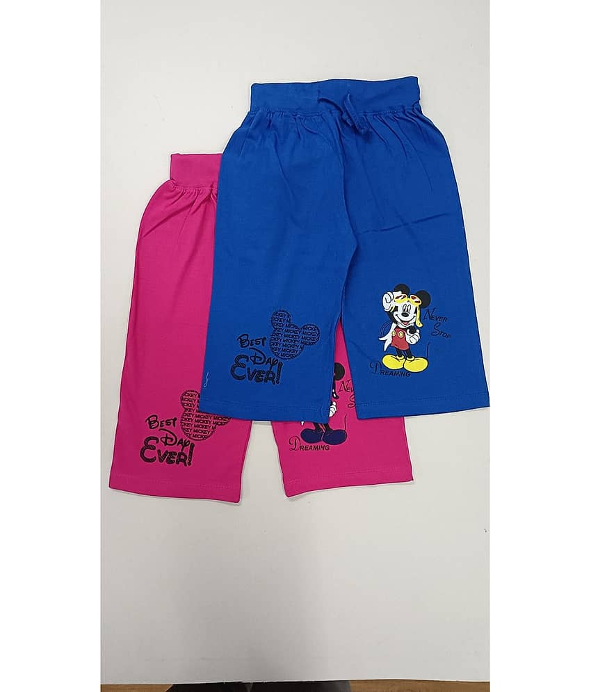 Little Funky Pack of 2 Girls Cotton Capris ( Multicolor )