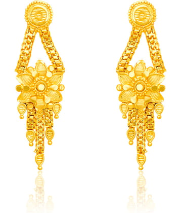 LUV FASHION Golden Drop Earrings ( Pack of 1 )