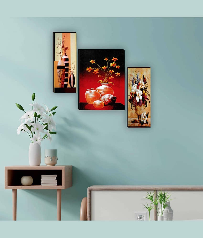 Saf flower pot modern art Set of 3 MDF Painting Without Frame