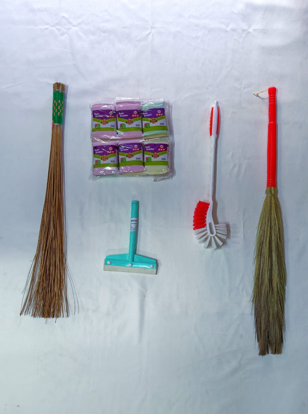 Household Cleaning Combo Set (Broom + Scrubber + Wiper + Brush)