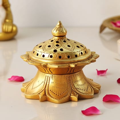 Brass Dhoop Dhaani, Luab Dan or Loban Holder Home Temple Decor, Height : 4 Inch (BSMAS1580 F)