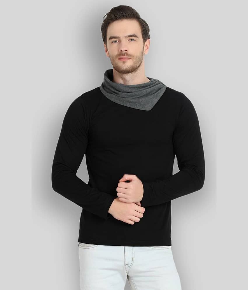 Glito Pack of 1 Cotton Blend Regular Fit Men's T-Shirt ( Black )