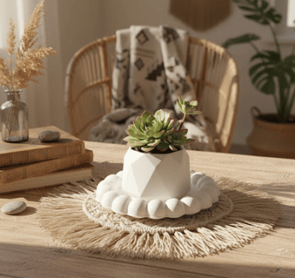 Combo 6 - round bubble tray + octagon Candle Holder