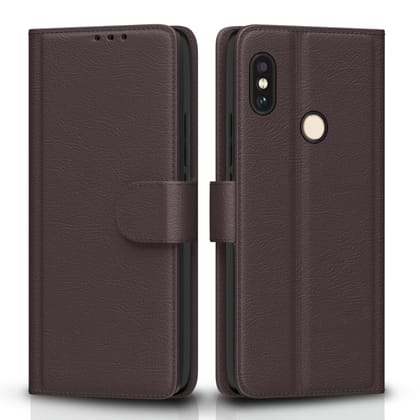 Pikkme Mi Redmi Note 5 Pro Flip Case Leather Finish | Inside TPU with Card Pockets | Wallet Stand and Shock Proof | Magnetic Closing | Complete Protection Flip Cover for Mi Redmi Note 5 Pro (Coffee) coffee / Mi Redmi Note 5 Pro