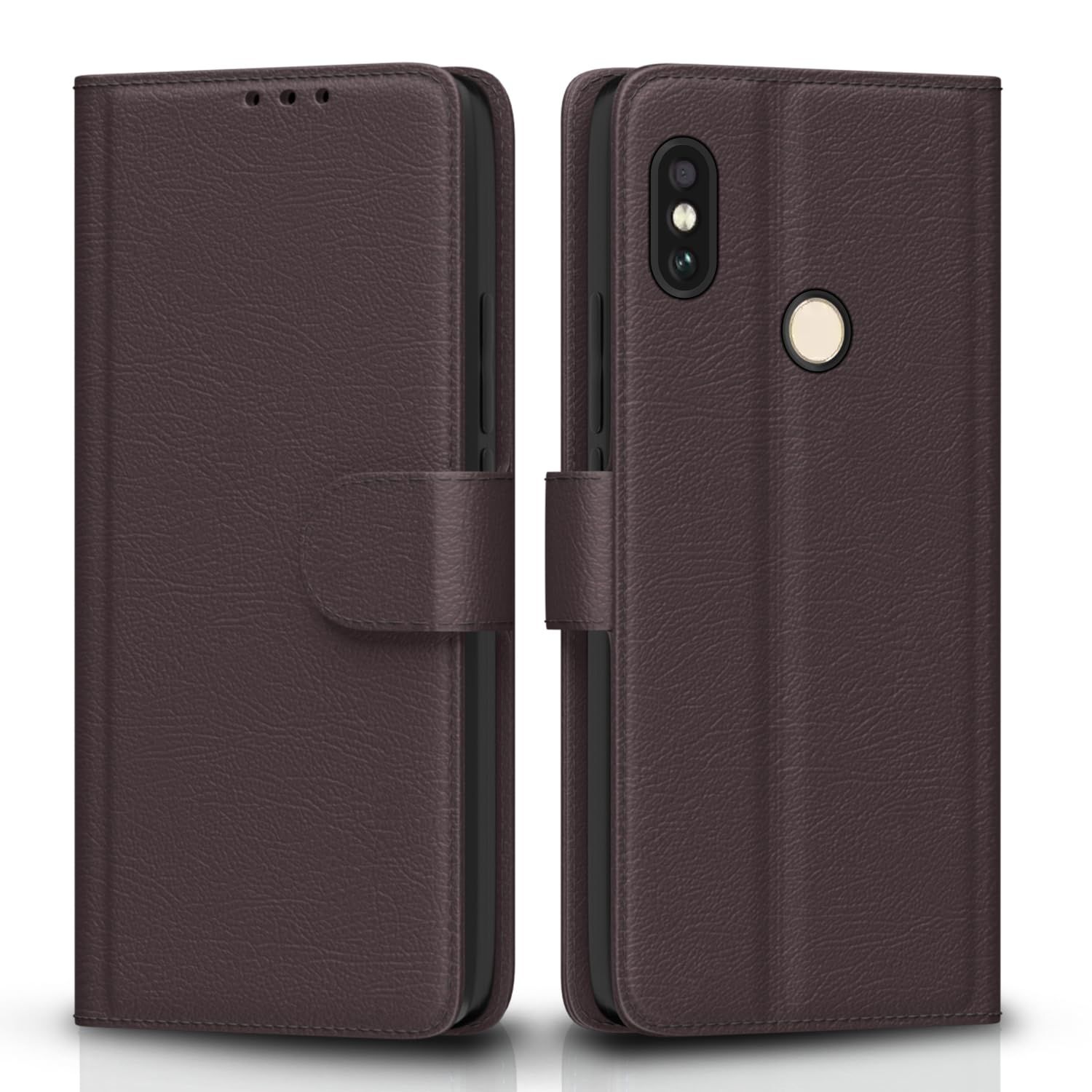 Pikkme Mi Redmi Note 5 Pro Flip Case Leather Finish | Inside TPU with Card Pockets | Wallet Stand and Shock Proof | Magnetic Closing | Complete Protection Flip Cover for Mi Redmi Note 5 Pro (Coffee) coffee / Mi Redmi Note 5 Pro