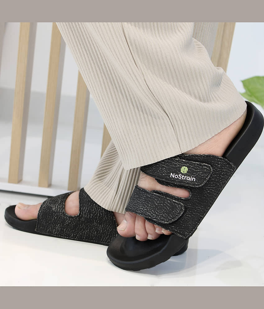 NoStrain Black Men's Slide Flip Flop