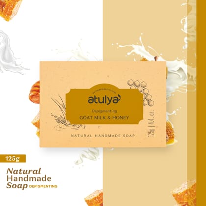 Atulya Goat Milk & Honey Soap For Reducing Pigmentation - 125g Atulya Goat Milk & Honey Soap For Reducing Pigmentation - 125g
