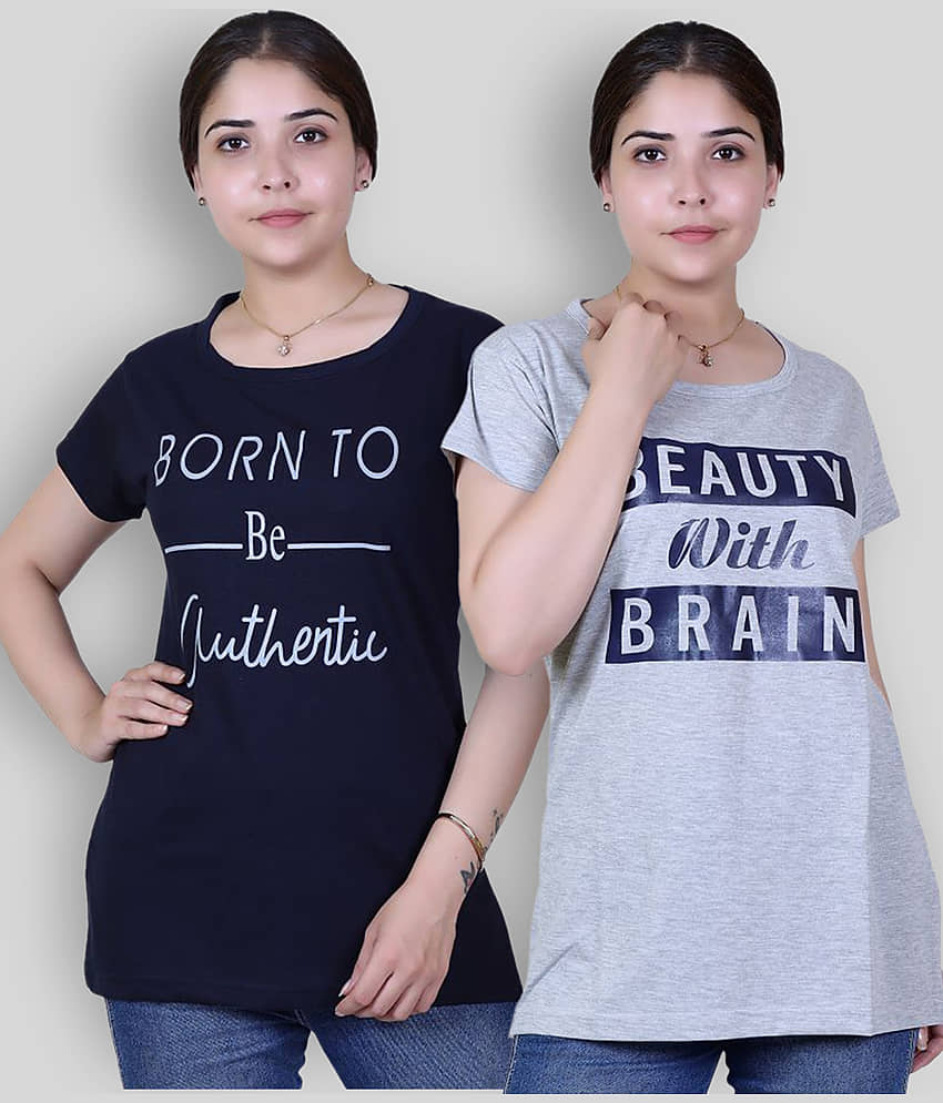 Varenyam Women Cotton Printed Regular Fit Round Neck T-Shirt ( Green )