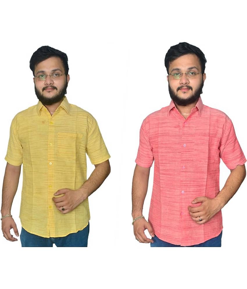 DESHBANDHU DBK Cotton Regular Fit Half Sleeves Men's Formal Shirt - Multi ( Pack of 2 )