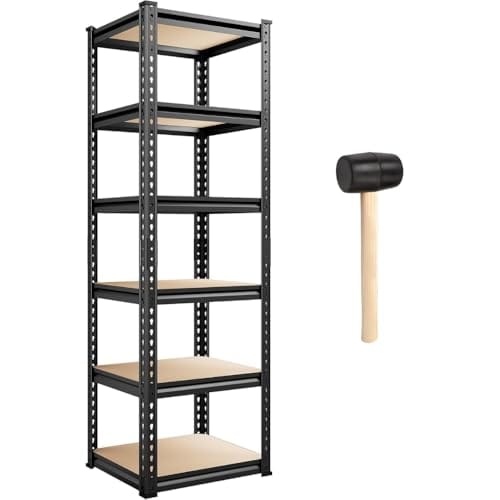 STAR WORK Engineered Wood Shelving Unit Adjustable Garage Storage Multipurpose Square Shelf Rack Warehouse