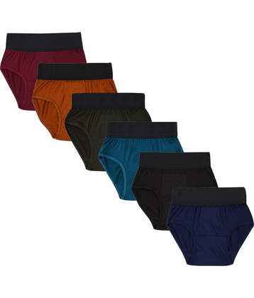 Sleazy Pack of 6 Cotton Briefs For Women ( Multicolor )