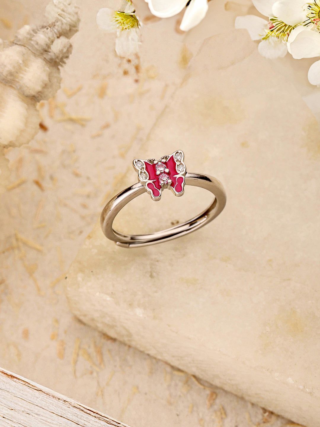 925 Sterling Silver Minimal Elegant Butterfly Adjustable Finger Ring