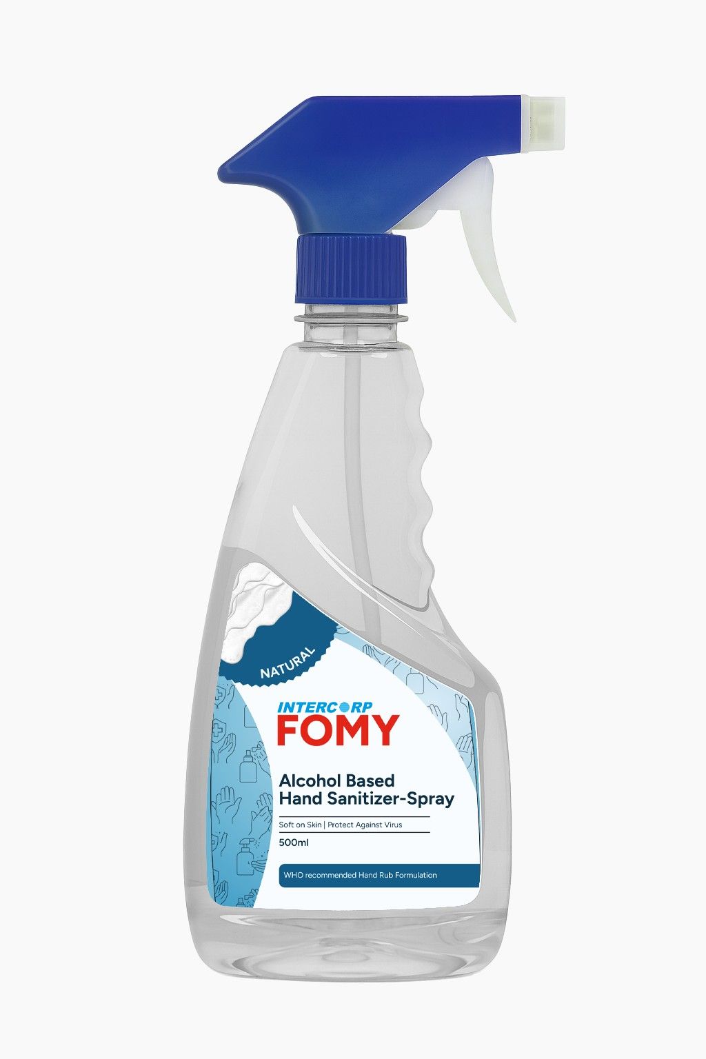 Intercorp Fomy 75% Isopropyl Alcohol-based Hand Rub Sanitizer and Disinfectant Spray - 500ml (Natural)