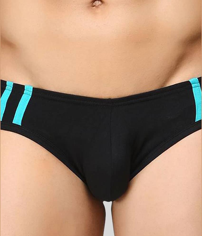 BASIICS By La Intimo Pack of 1 Cotton Briefs For Men's ( Black )