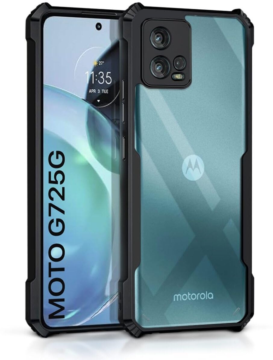 PLUGTECH Slim Shockproof Case | Matte Black Soft | Drop Protection | Precise Cutouts | Premium Mobile Cover for Moto G72