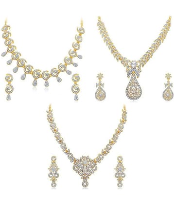 Sukkhi Alloy Golden Traditional Necklace set Combo Collar