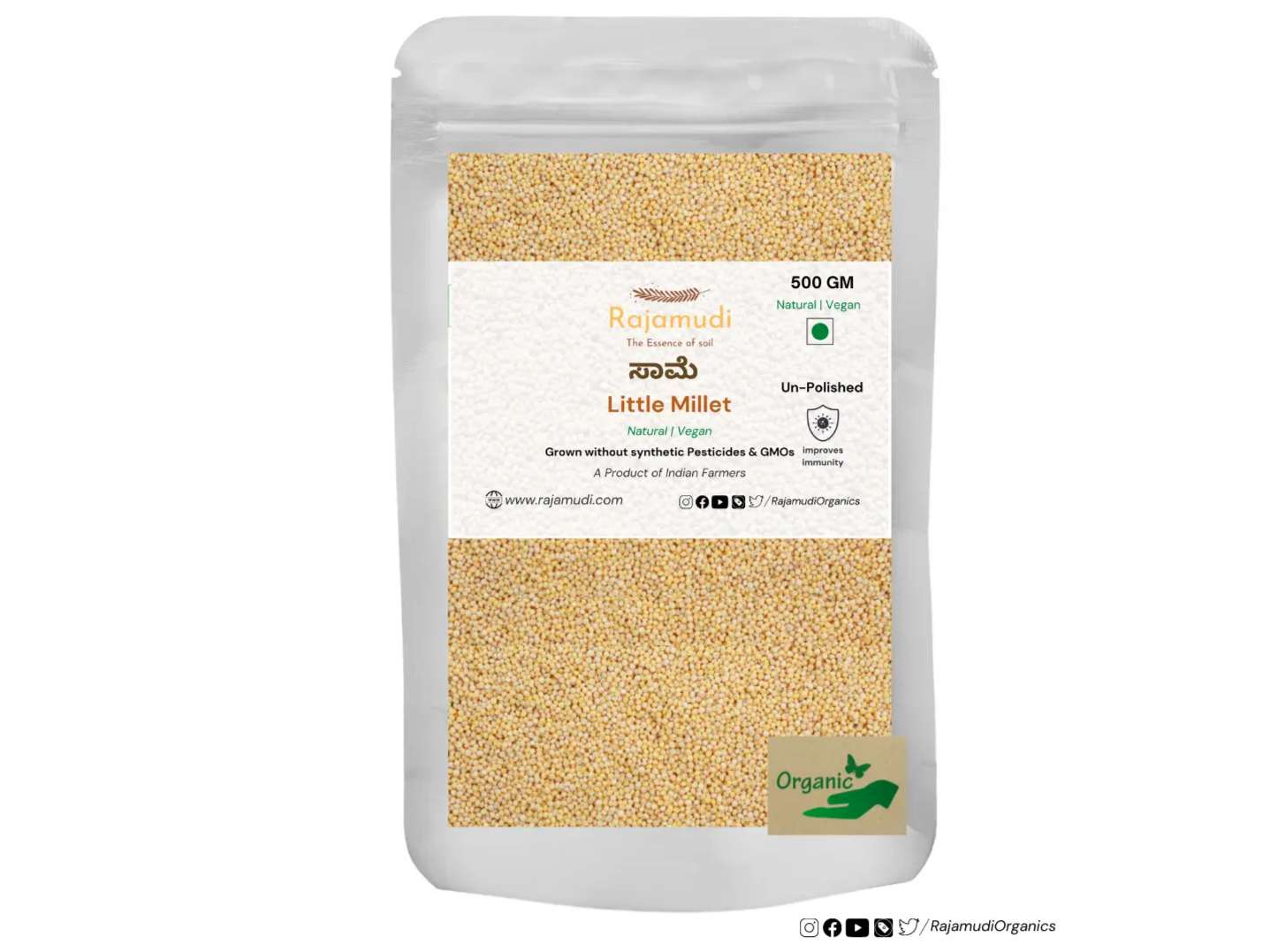 Rajamudi Organics Saame - Little Millet - 500 Gram