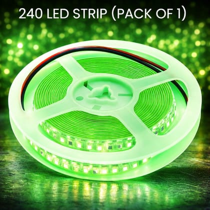 SPARKWORLD 5 Meter Green LED Strip Light | High-Brightness SMD LED Rope | Flexible Decorative Light for Home, Diwali, Party, and Outdoor Use
