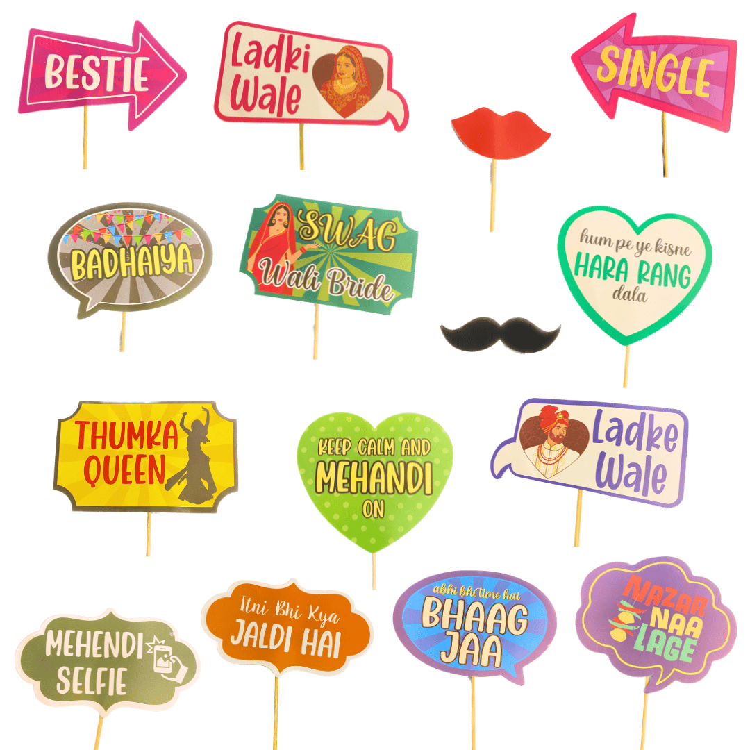 Mehandi Photo Props - 15PC