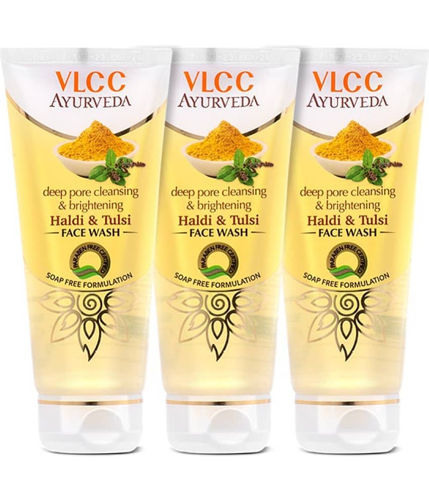 Vlcc Ayurveda Deep Pore Cleansing Haldi & Tulsi Face Wash , 100Ml(Pack Of 3)