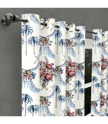 Timeless Blue Pottery Curtains  Urban Jaipur Hand Block Prints( 5 Feet )