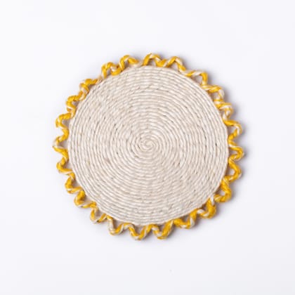 Crimson-Edged Jute Tabletop Collection- S Crimson-Edged Jute Tabletop Collection- S