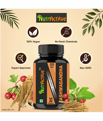 NutrActive Organic Ashwagandha Capsules   500mg 90 no.s Minerals Capsule Pack of 3