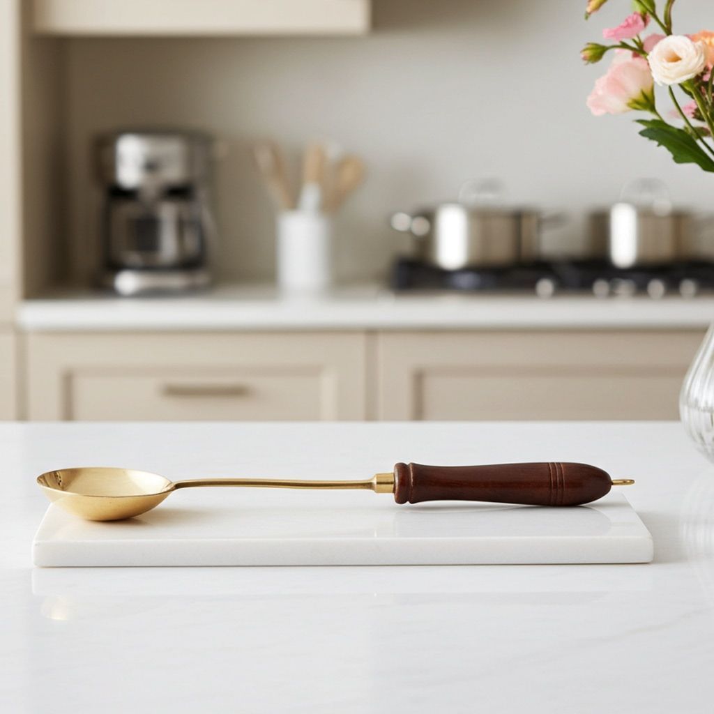 Brass Ramcha With Wooden Handle (BCMAS178 A)