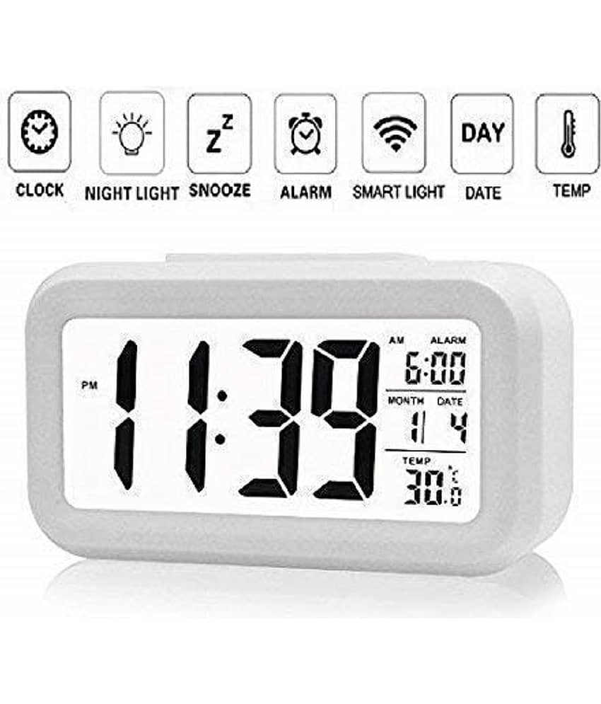 VVORAA Digital Plastic Rectangular Table Clock - Pack of 1