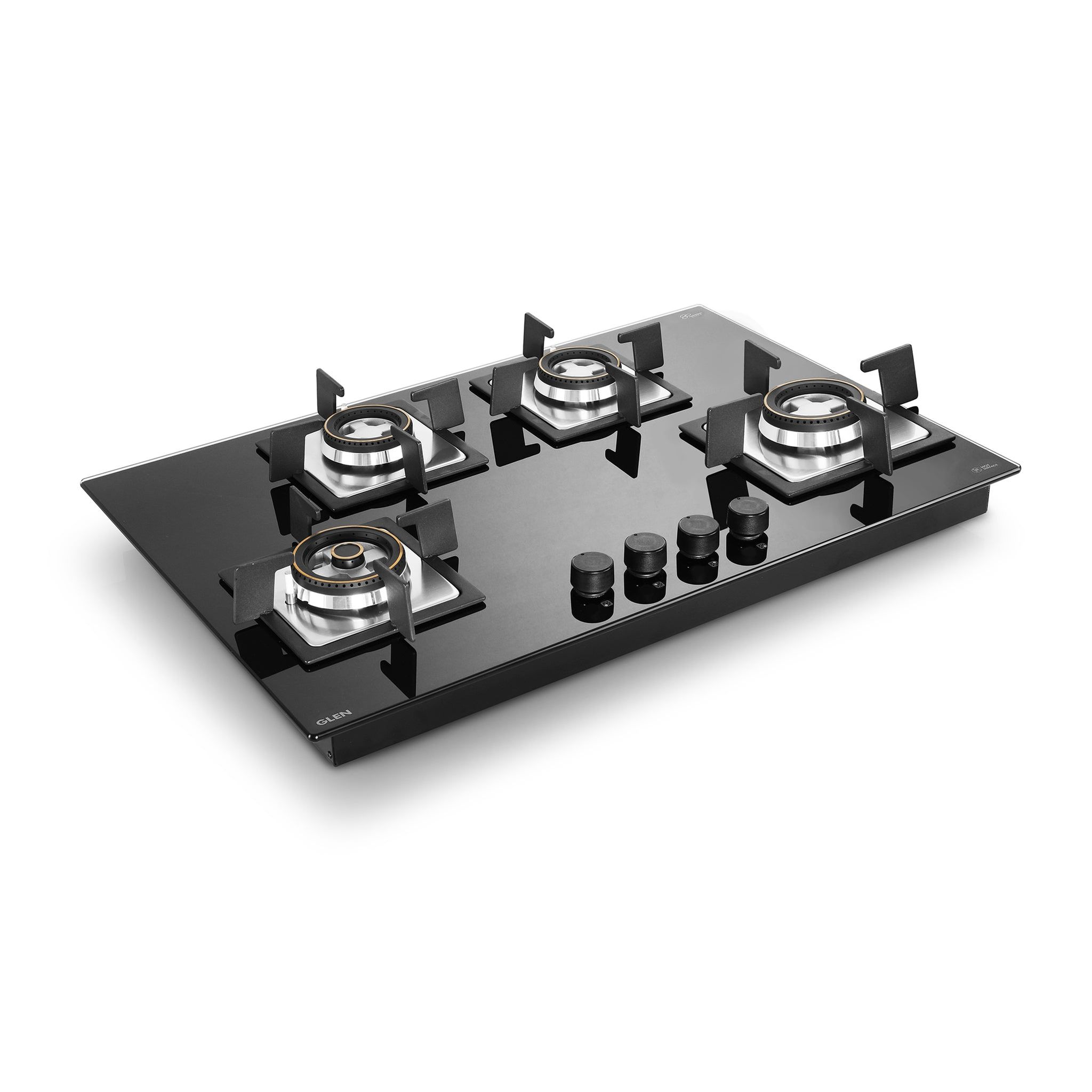 4 Burner Glass Gas Hob Top Mini Triple Ring Burner Double Ring Forged Brass Burner Auto Ignition (1074SQHTMTR)