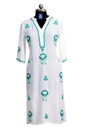 Handloom Rayon Kurti | Floral Pattern Handloom Rayon Kurti | Floral Pattern