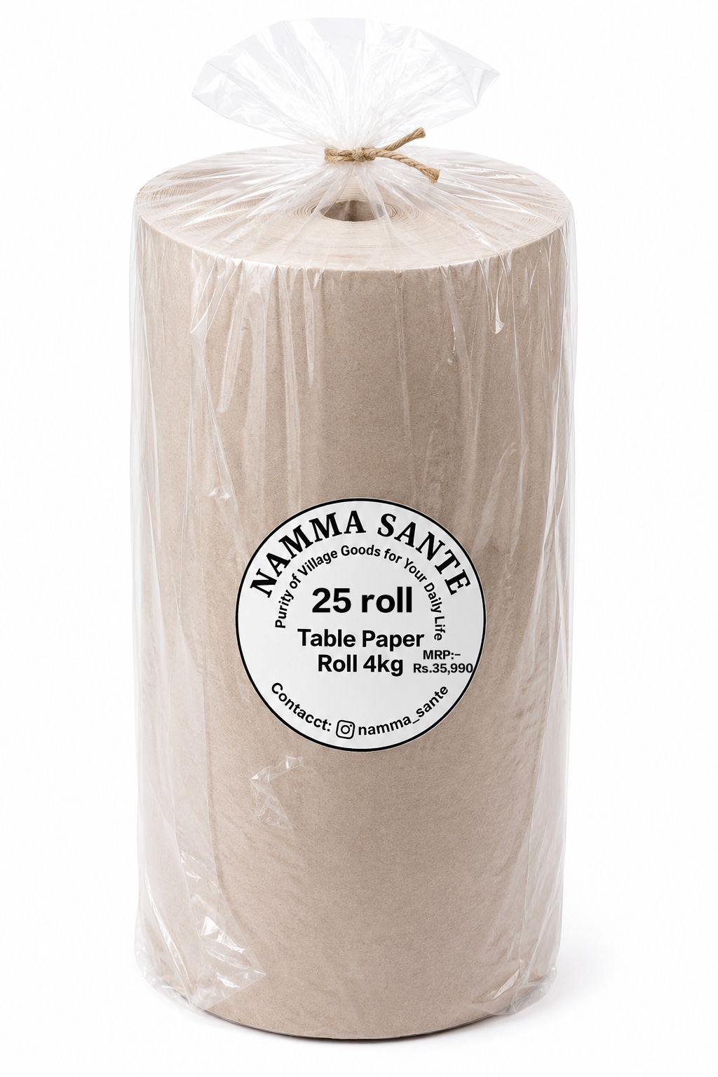 Table Paper Roll 4kg, Kraft Table Paper Roll 4kg, Disposable Table Paper Roll, Restaurant Table Paper Roll, Food Serving Paper Roll 4kg×25roll