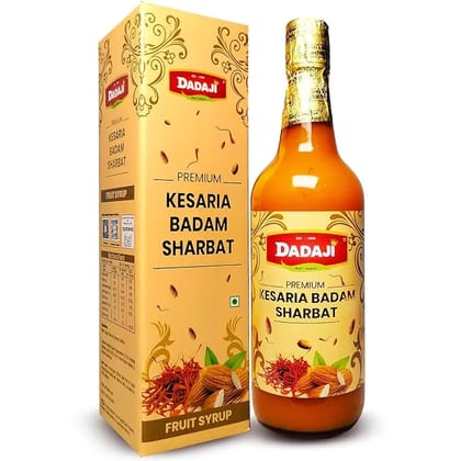 Dadaji Premium Kesaria Badam Syrup | 750ml | Premium Holi Kesar Badam Drink | Traditional Sweet & Creamy Summer Cooling Drink |