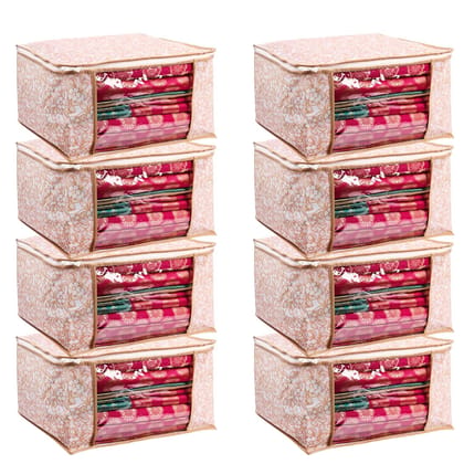 PANCHHI STORE Saree Cover  Non Woven Fabric Clothes Organiser with Transparent Window & Zip Clothes Storage Bag for Suit, Dress, Towel, Saree Packing Covers