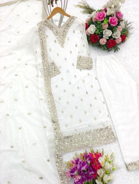 Designer Party Wear Top-Plazzo With Dupatta Set