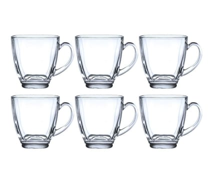 Tea and Coffee Glass Mug Set | 180 ml | Transparent Heat-Resistant Cups for Green Tea, Lemon Tea, and Coffee | Pack of 6