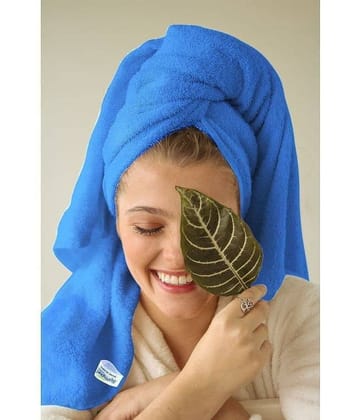 SOFTSPUN - Microfibre Navy Blue Solid Bath Towel ( 70x140 ) cm 375 -GSM ( Pack of 1 )