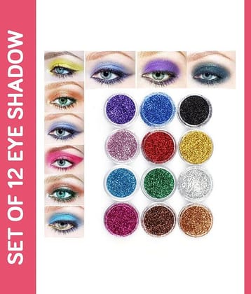 Chiranjeevi Glitter Eye Shadow Powder - Pack of 12