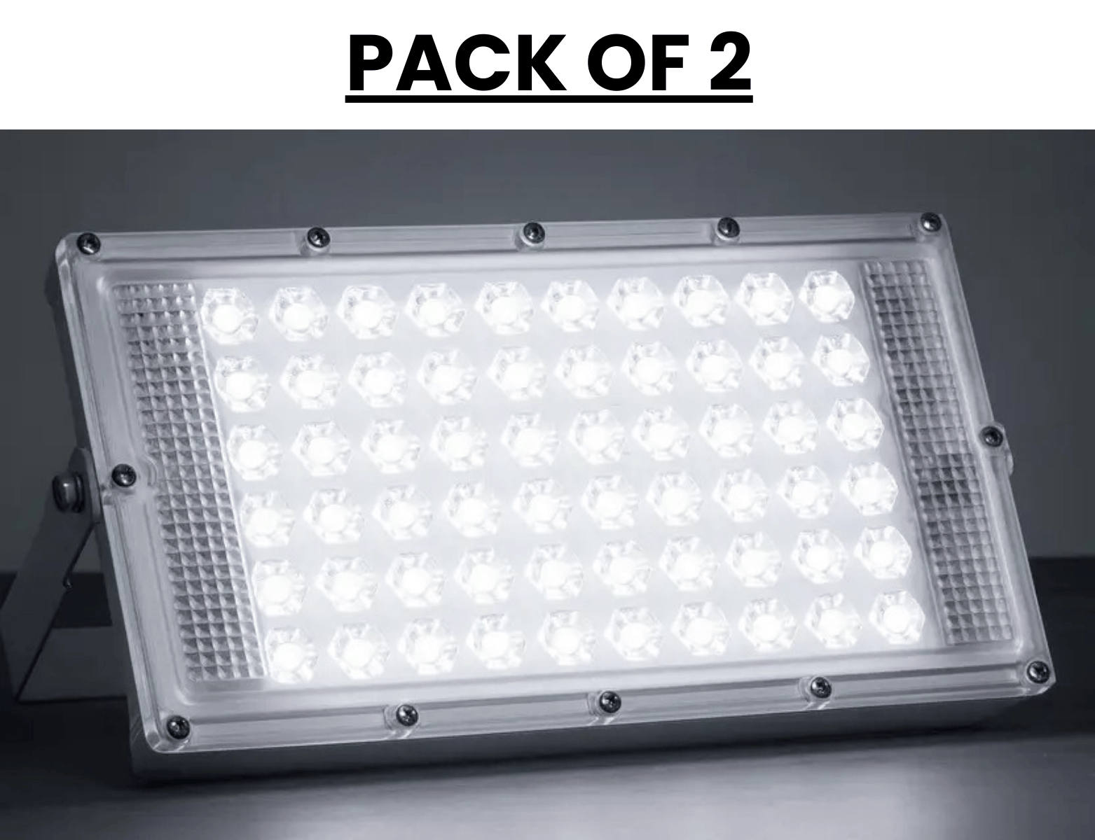 SPARKWORLD (Pack of 2) Slim 50 Watt IP66 White LED Outdoor Flood Lights 120 Wide Beam | Size: 10cm | Colour: White (Pack of 2)