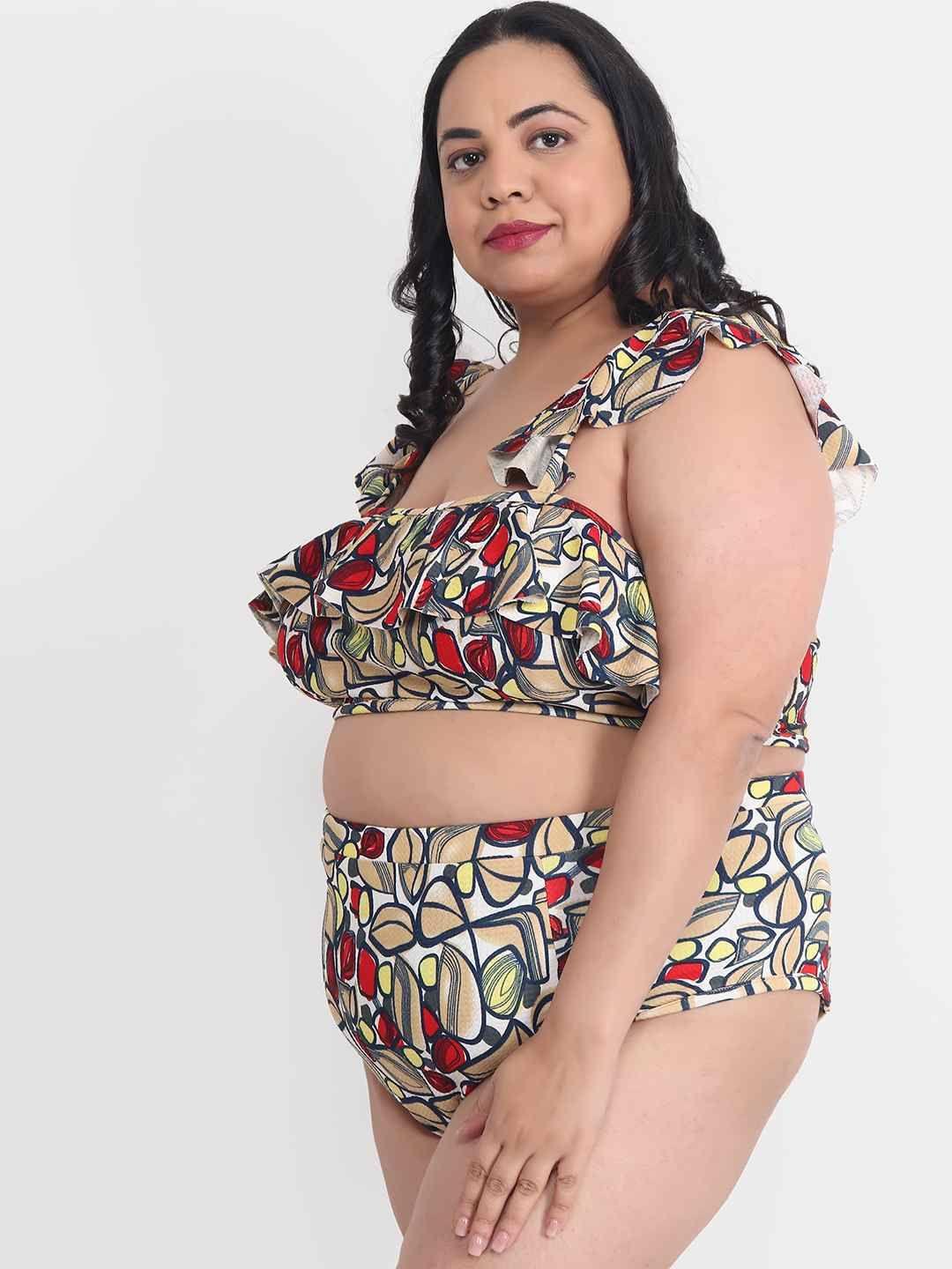 Plus Size 2 Piece Babydoll Bikini Dress For Honeymoon BB51A0